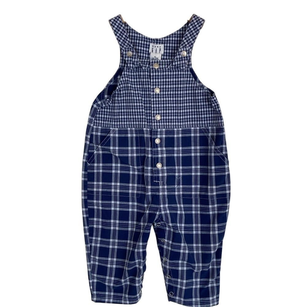 Baby Gap Overalls Baby Size 18-24 M‎ Blue White Multi Print